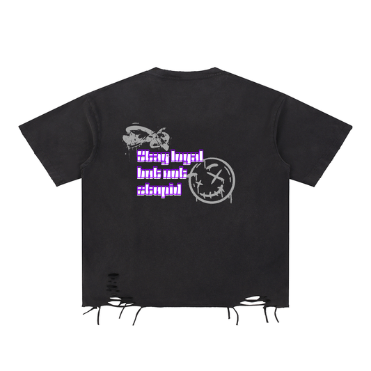 facts Snow Washed Raw-Hem T-Shirt design